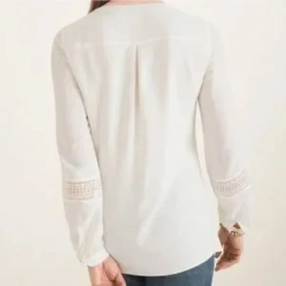 Chico's White Lace Detail Blouse - Picture 3 of 12